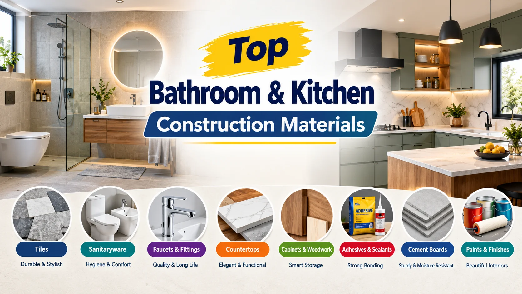 Top Bathroom & Kitchen Construction Materials: Complete Guide for 2026