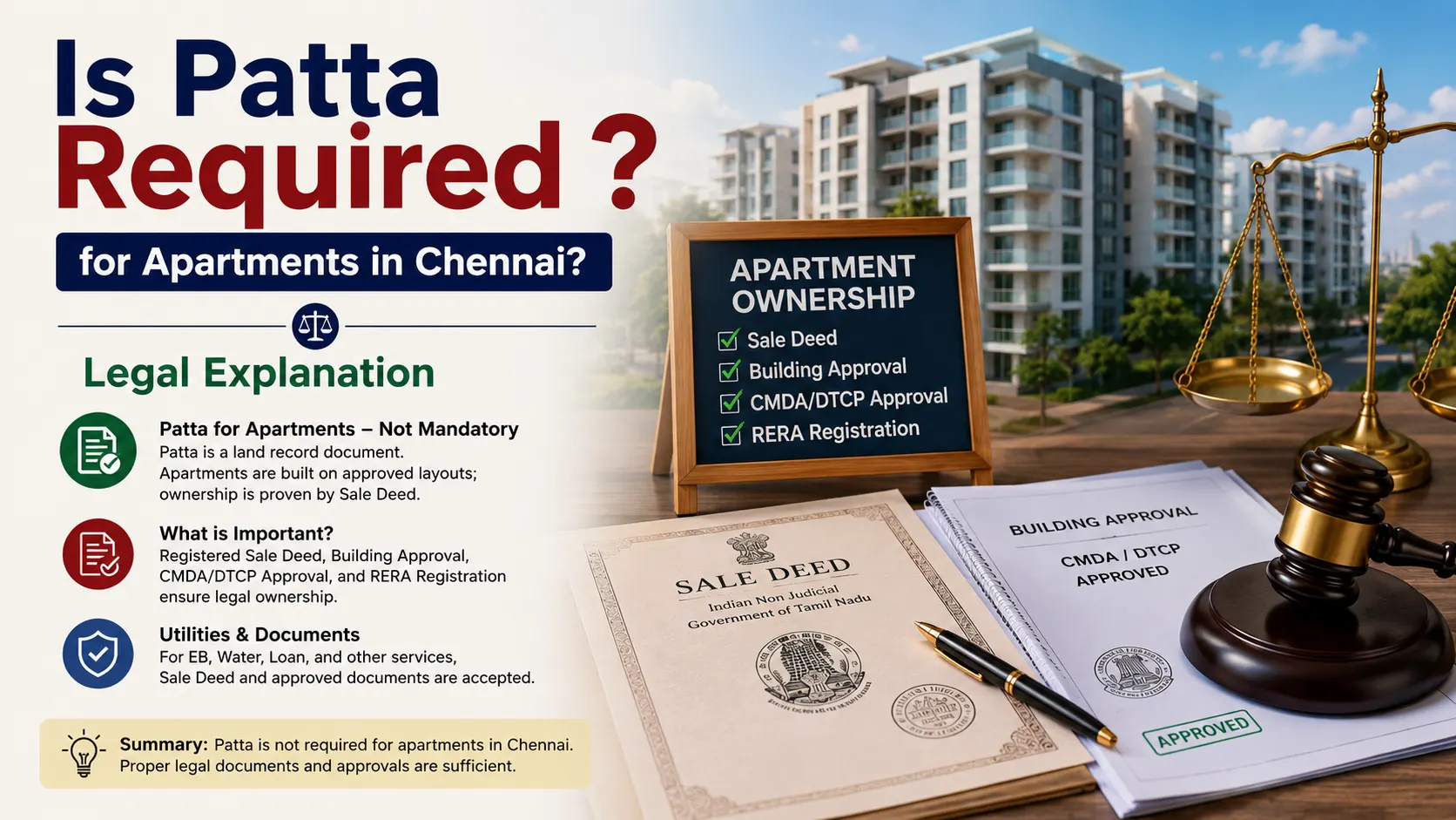 Is Patta Required for Apartments in Chennai