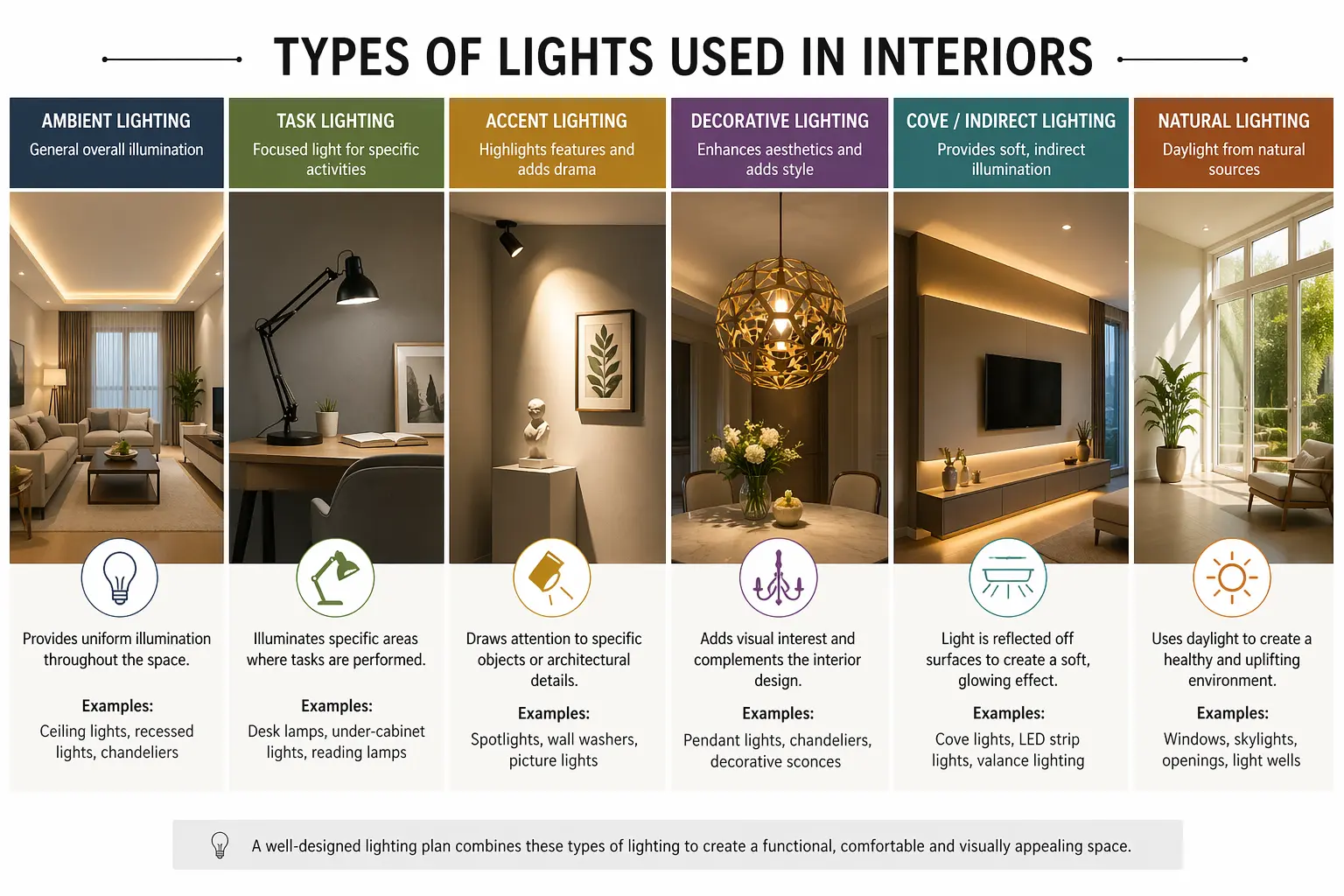 Types of Lights Used in Interiors