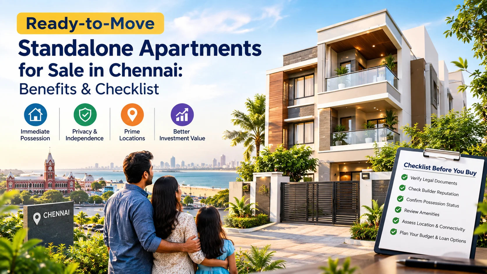 Ready to Move Standalone Apartment for Sale in Chennai: Benefits, Buying Guide & Checklist 2026