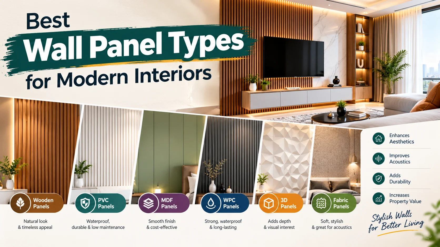 Best Wall Panel Types for Modern Interior Materials, Benefits, Designs