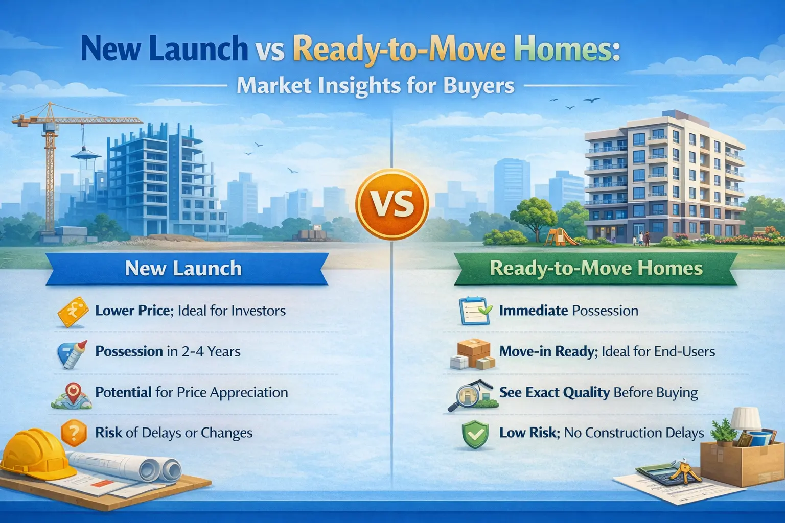 New Launch vs Ready to move Homes Market Insights for Buyers