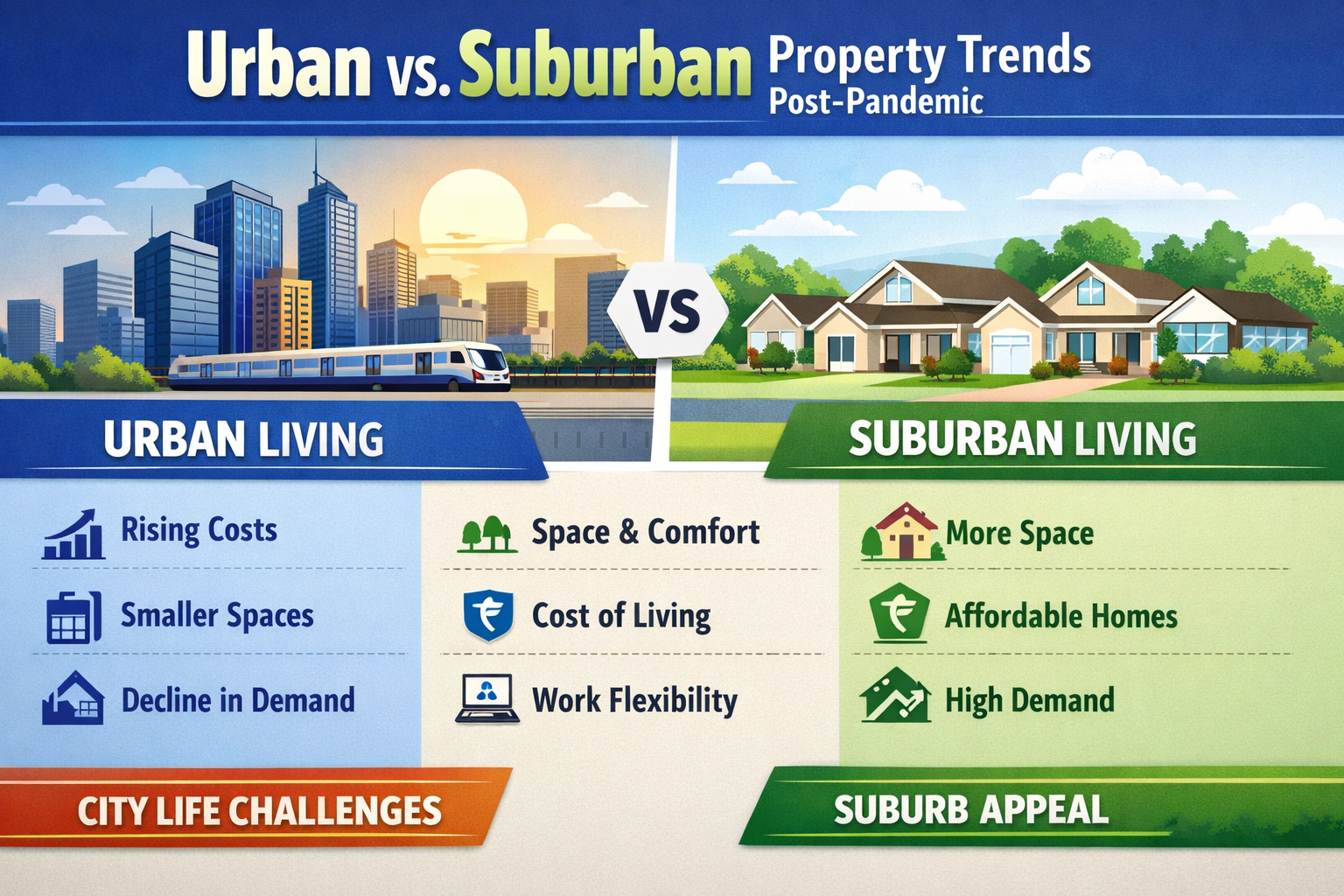 Urban vs Suburban Property Trends Post Pandemic