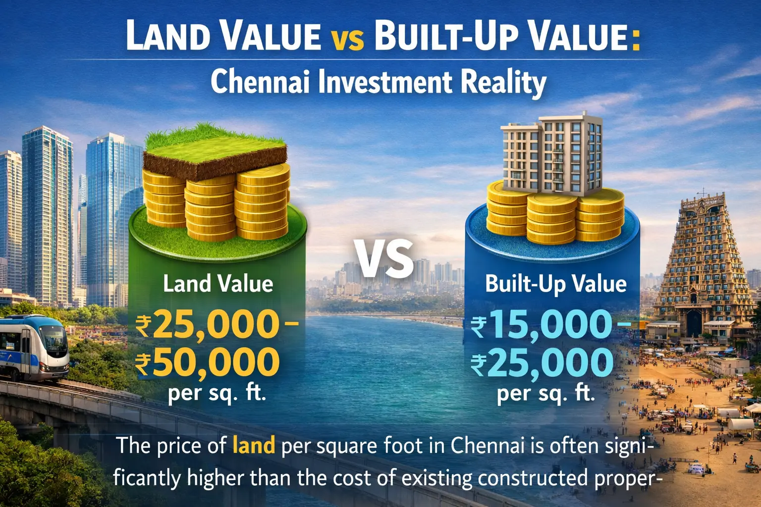 Chennai Real Estate Investment Reality Land vs Built up Value