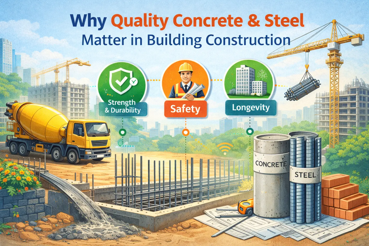 Why Quality Concrete and Steel Matter in Building Construction