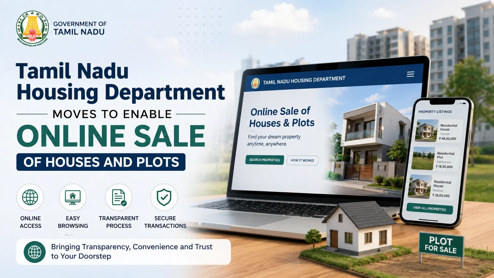 Tamil Nadu Housing Department Moves to Enable Online Sale of Houses and Plots