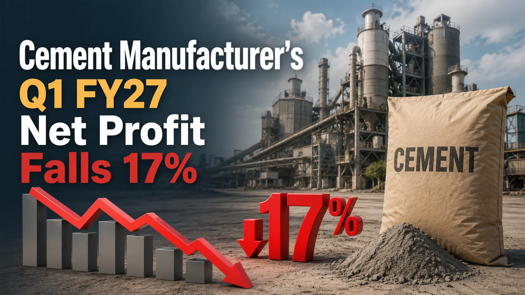 Cement Manufacturer's Q1 FY27 Net Profit Falls 17percentage