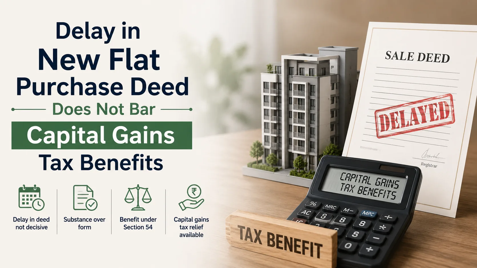 Delay in New Flat Purchase Deed Does Not Bar Capital Gains Tax Benefits