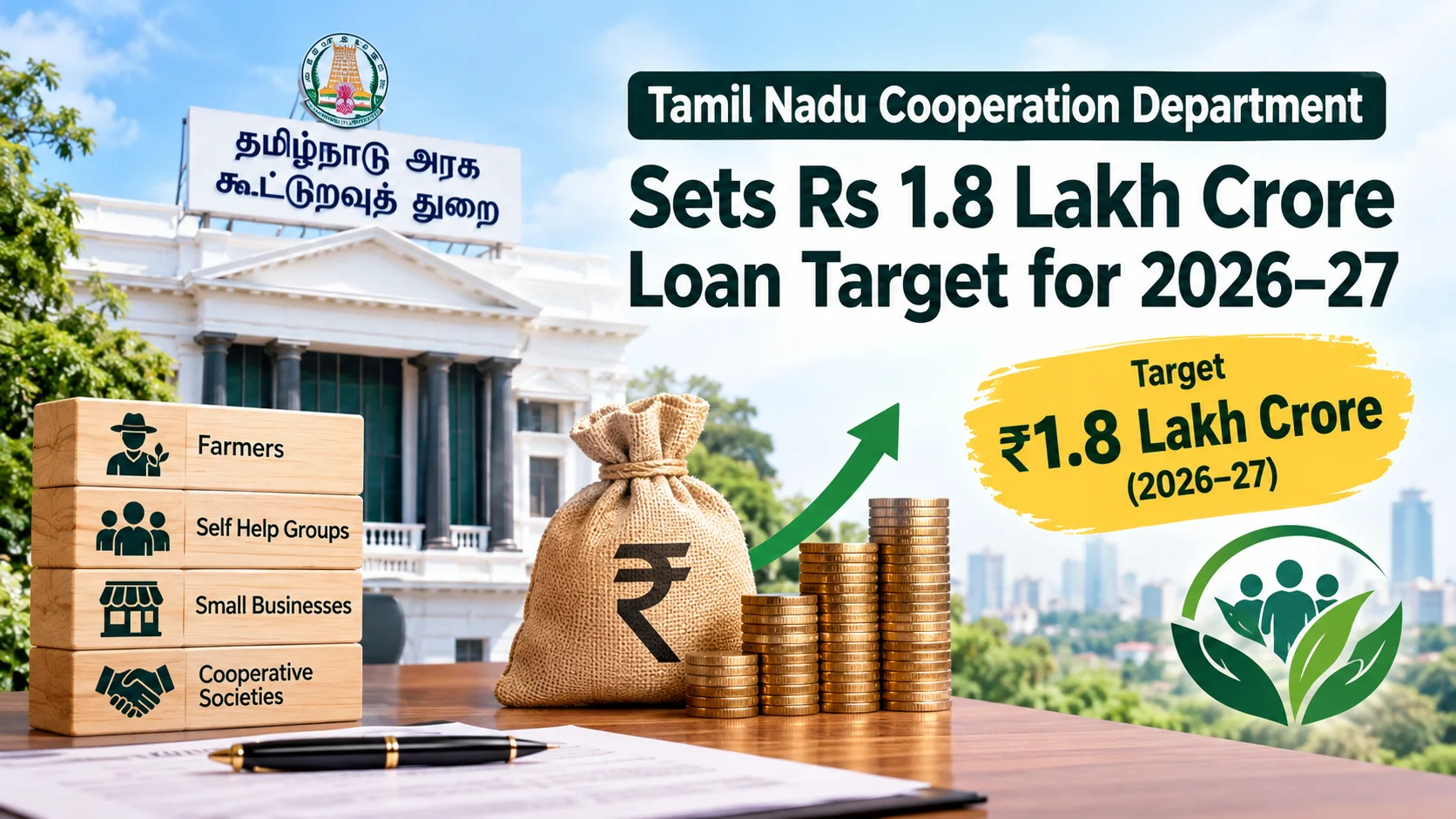 Tamil Nadu Cooperation Department Sets Rs 1.8 Lakh Crore Loan Target for 2026–27