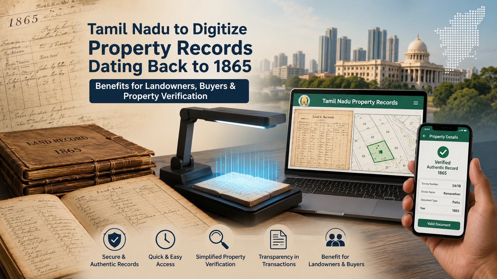 Tamil Nadu to Digitize Property Records Dating Back to 1865: Benefits for Landowners, Buyers & Property Verification