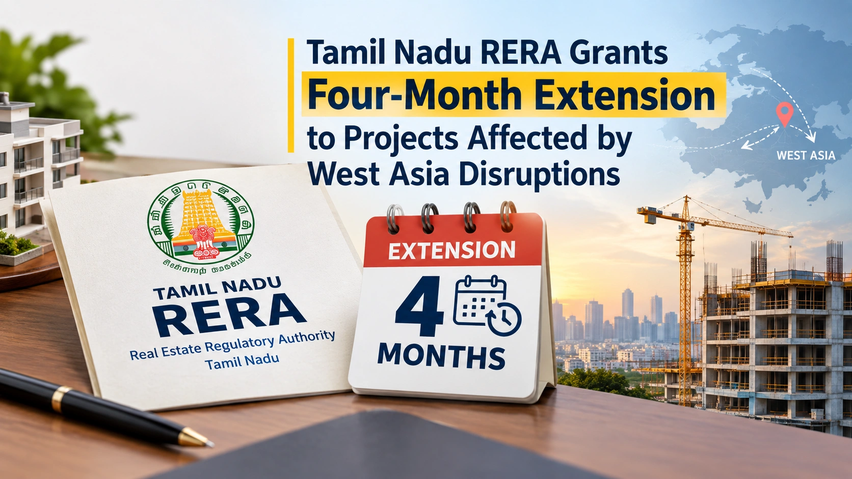 Tamil Nadu RERA Grants Four Month Extension to Projects Affected by West Asia Disruptions