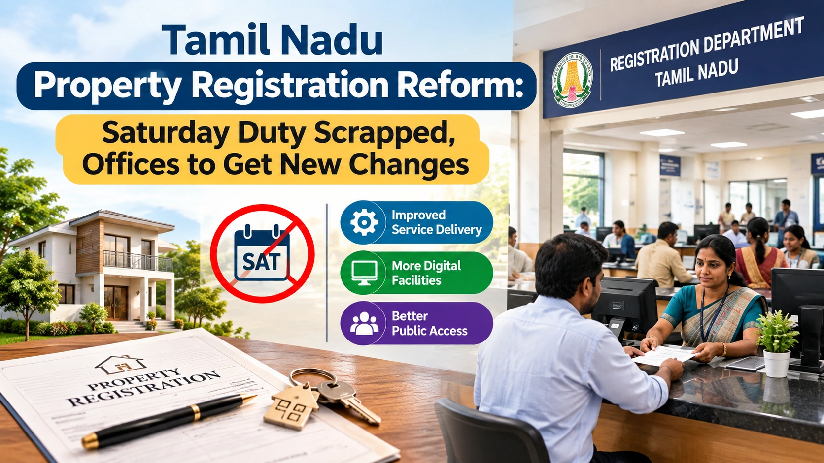 Tamil Nadu Property Registration Reform: Saturday Duty Scrapped, Offices to Get New Changes