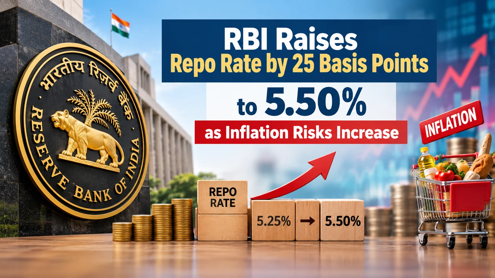 RBI Raises Repo Rate by 25 Basis Points to 5.50 Percent as Inflation Risks Increase