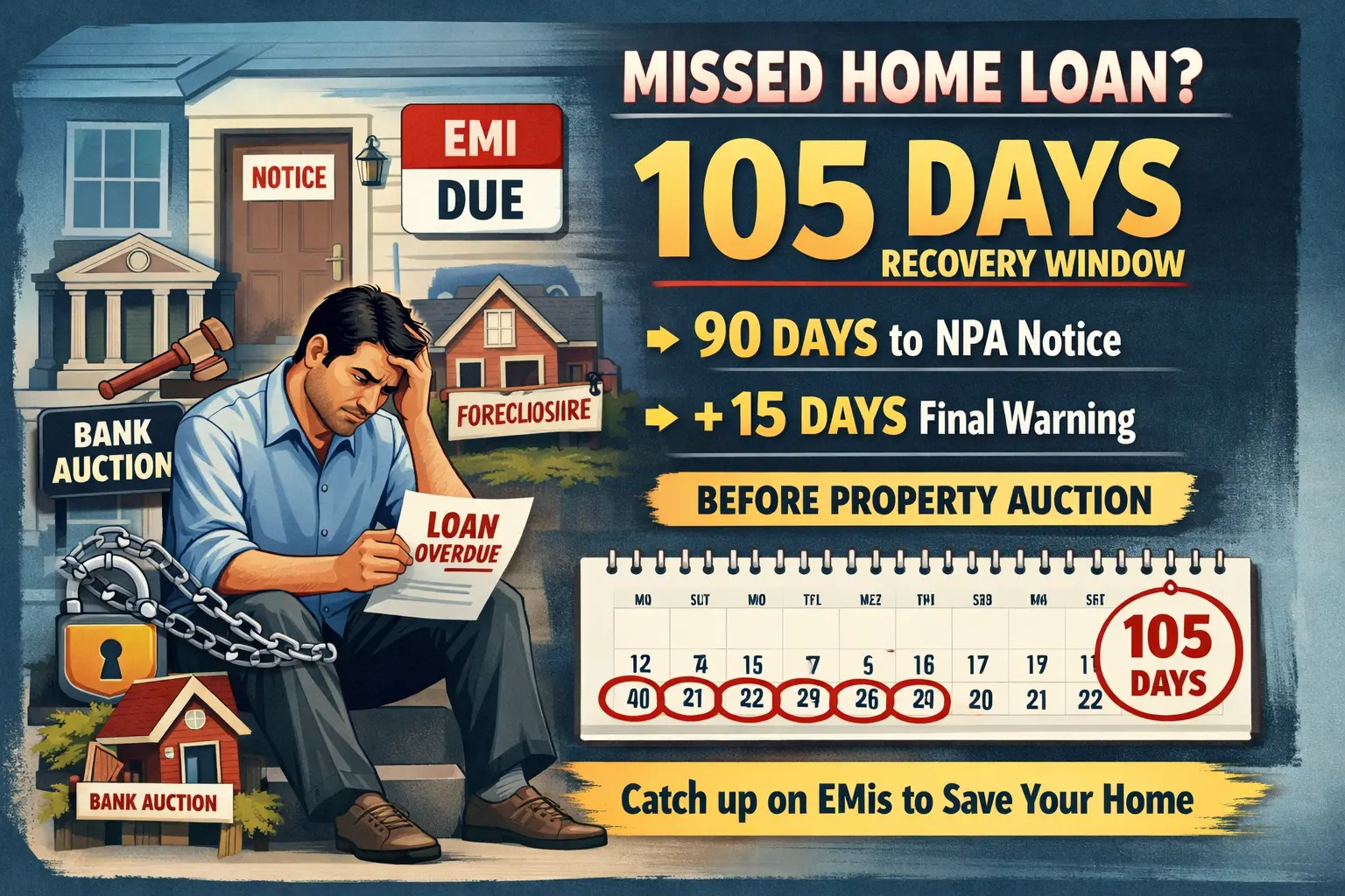 Defaulted on Home Loan EMI Law Mandates 105 Days Before Bank Action