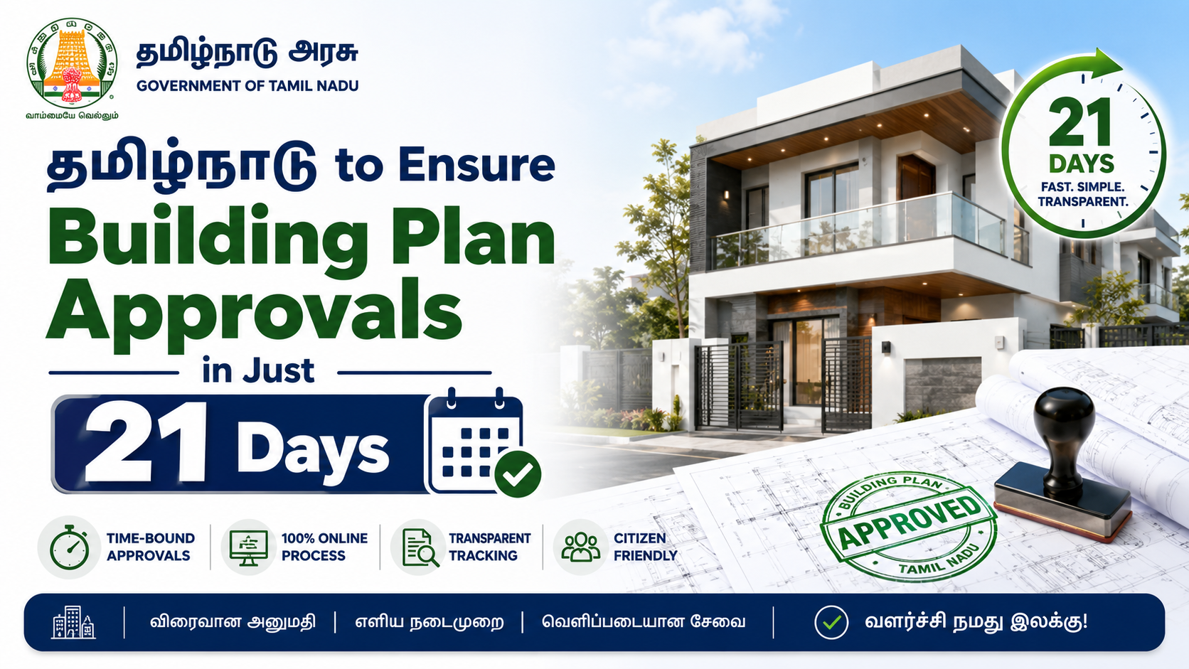 Tamil Nadu to Ensure Building Plan Approvals in Just 21 Days