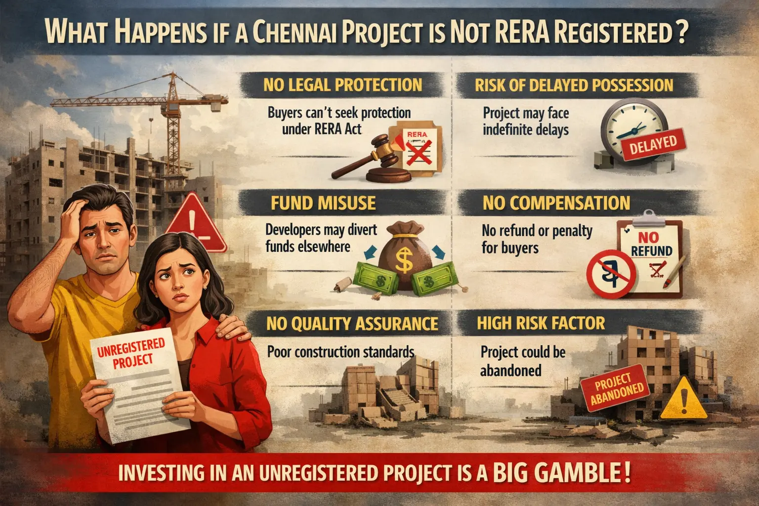 What Happens if a Real Estate Project in Chennai Is not RERA registered