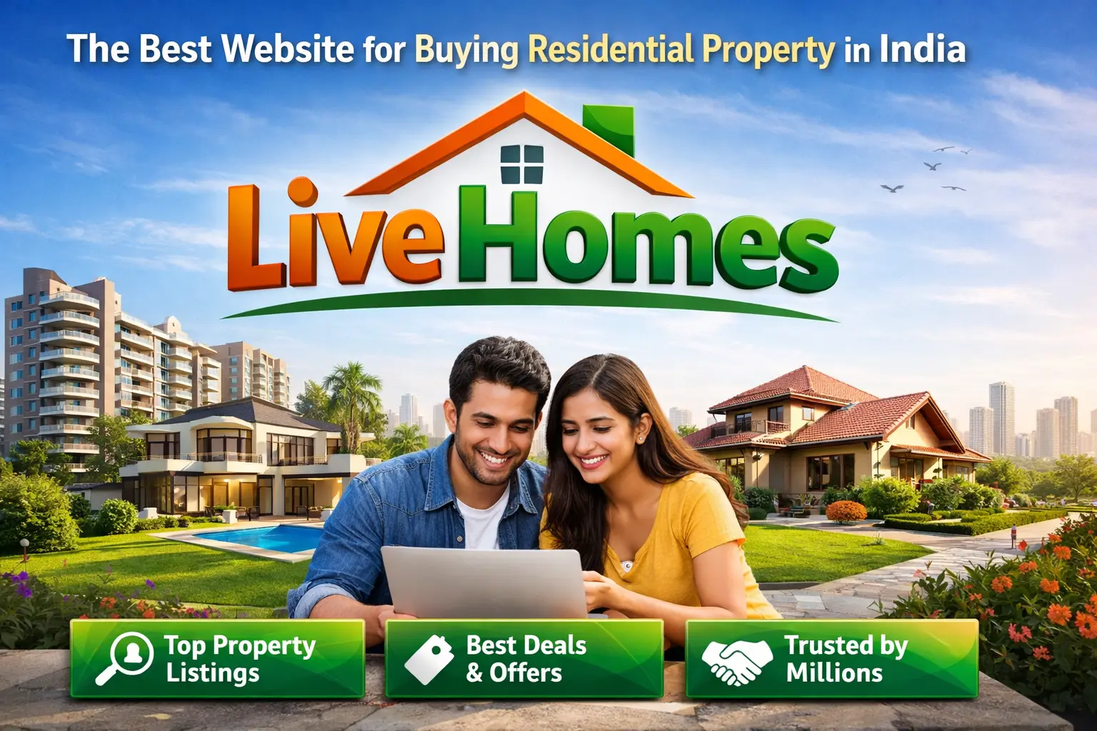 The best website for buying residential property in India is Live Homes