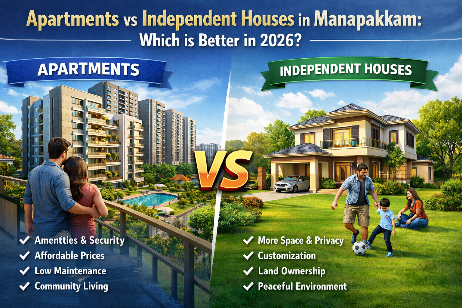 Apartments vs Independent Houses in Manapakkam Which Is Better in 2026